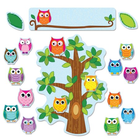 Colorful Owls Behavior Bulletin Board Set -  CARSON DELLOSA, 110226